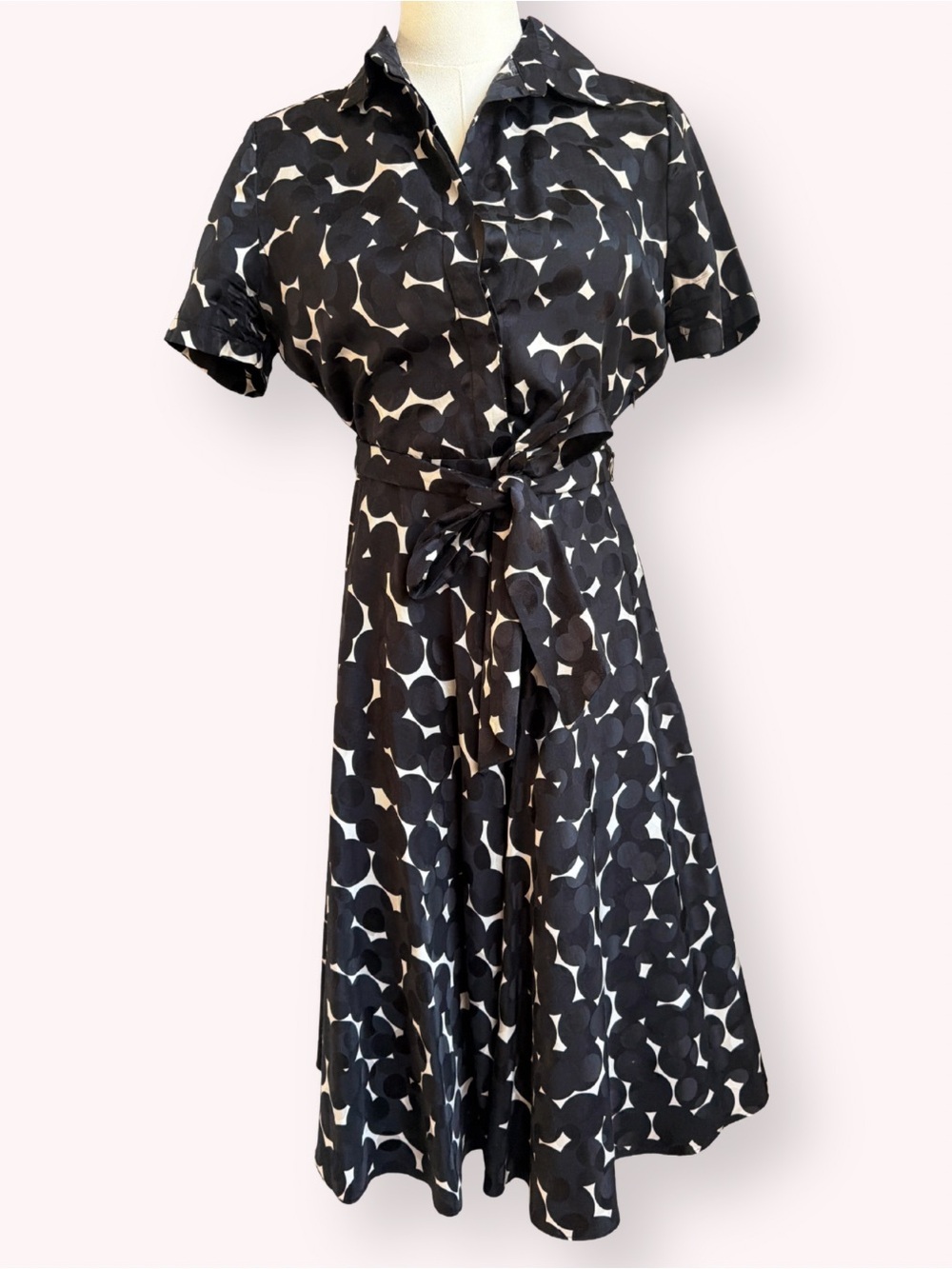 Vivienne Tam Purple Label Archival Silk Cotton Geometric Shirtdress/Premium Tier